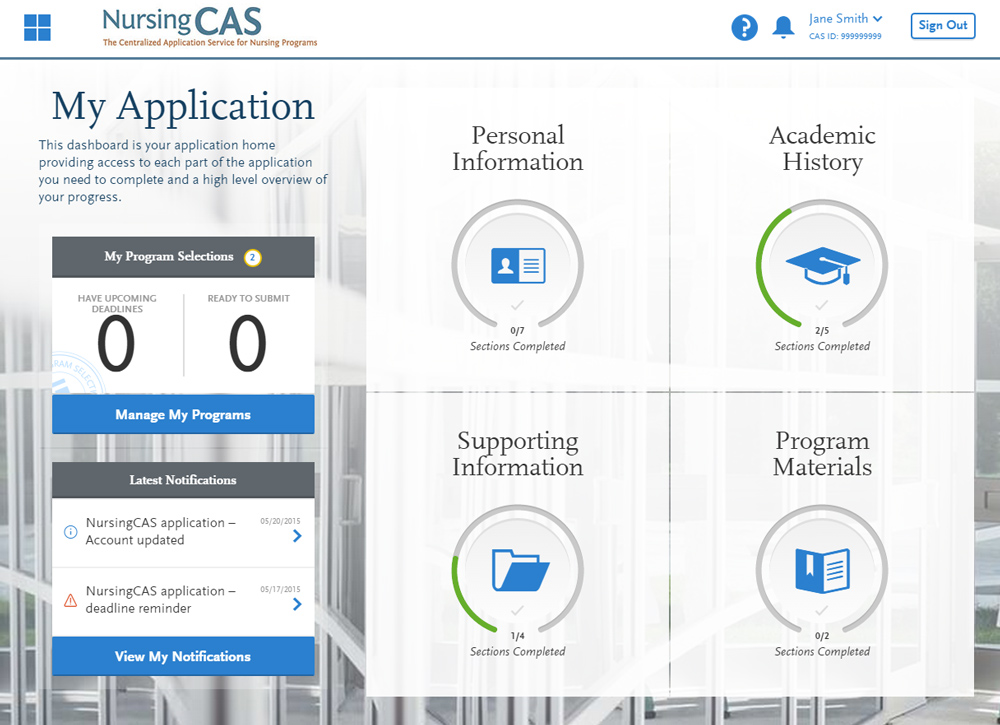 NursingCAS Screenshot