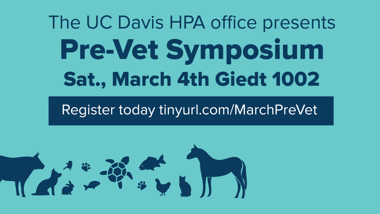 Details below for Pre-Vet Symposium
