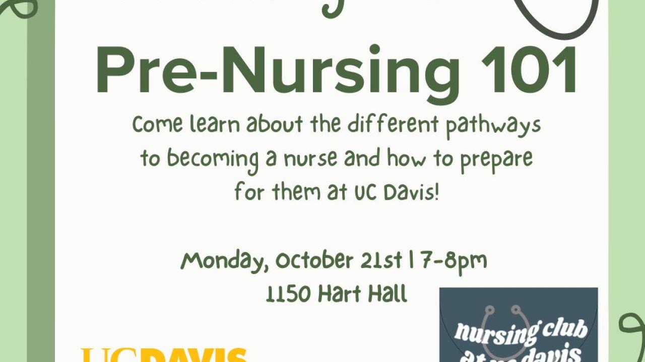 Photo of Pre-nursing flyer with meeting information.