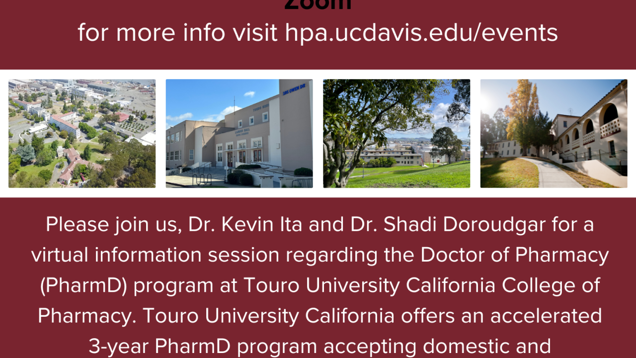 Touro University California College of Pharmacy Information Session Flyer