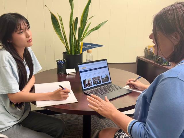 Student meeting with an advisor