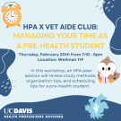 Managing your Time as a Pre-Health Student Workshop Flyer
