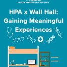 A dorm room with a blue background with the title of the event at the top and health icons around it.